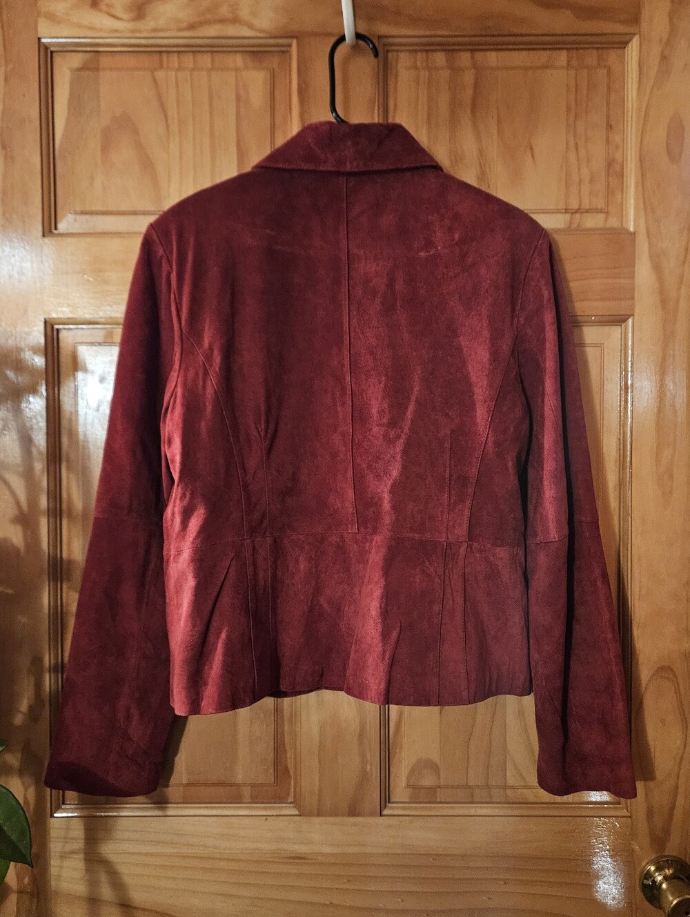 Red Suede Button-Front Jacket - Picture 5 of 10